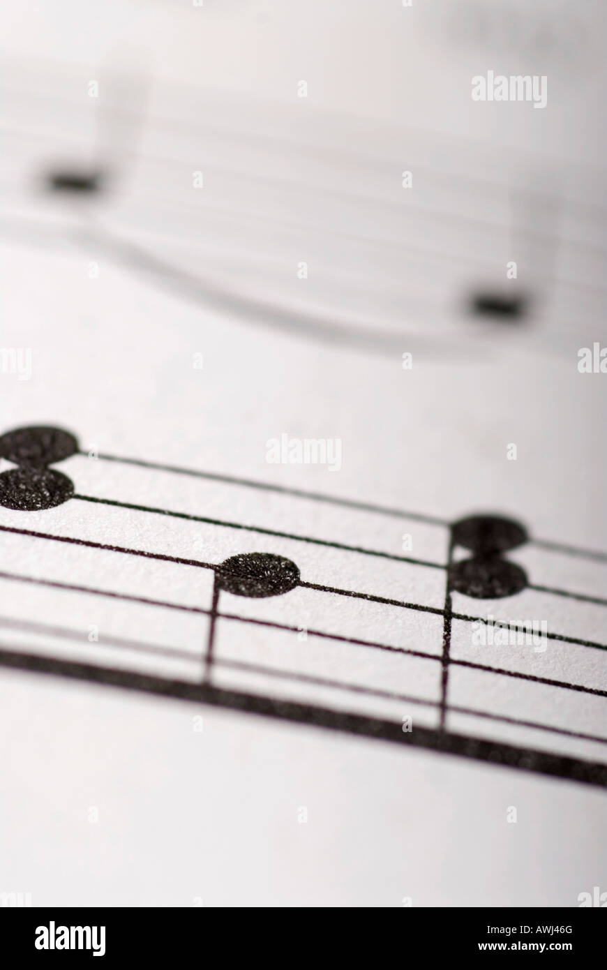 Stock photo de feuilles de musique contenant des notes de musique Banque D'Images