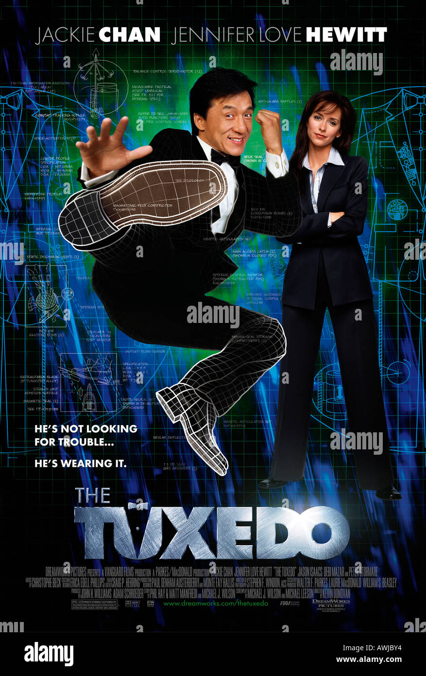 Le TUXEDO - affiche pour le film 2002 Dream Works avec Jackie Chan et Jennifer Love Hewitt Banque D'Images