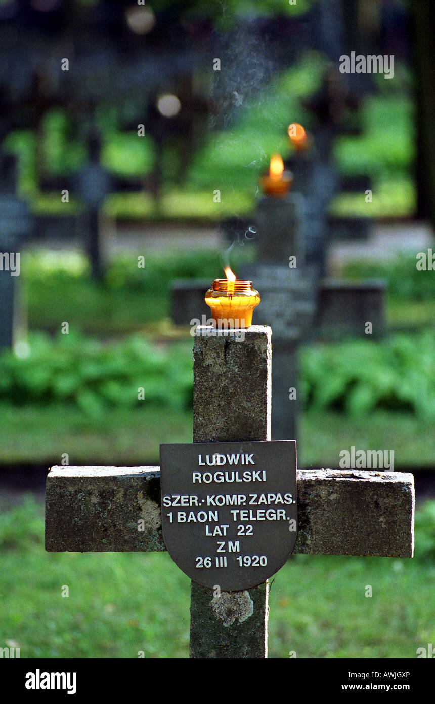 Cimetière militaire à Varsovie, Pologne Banque D'Images