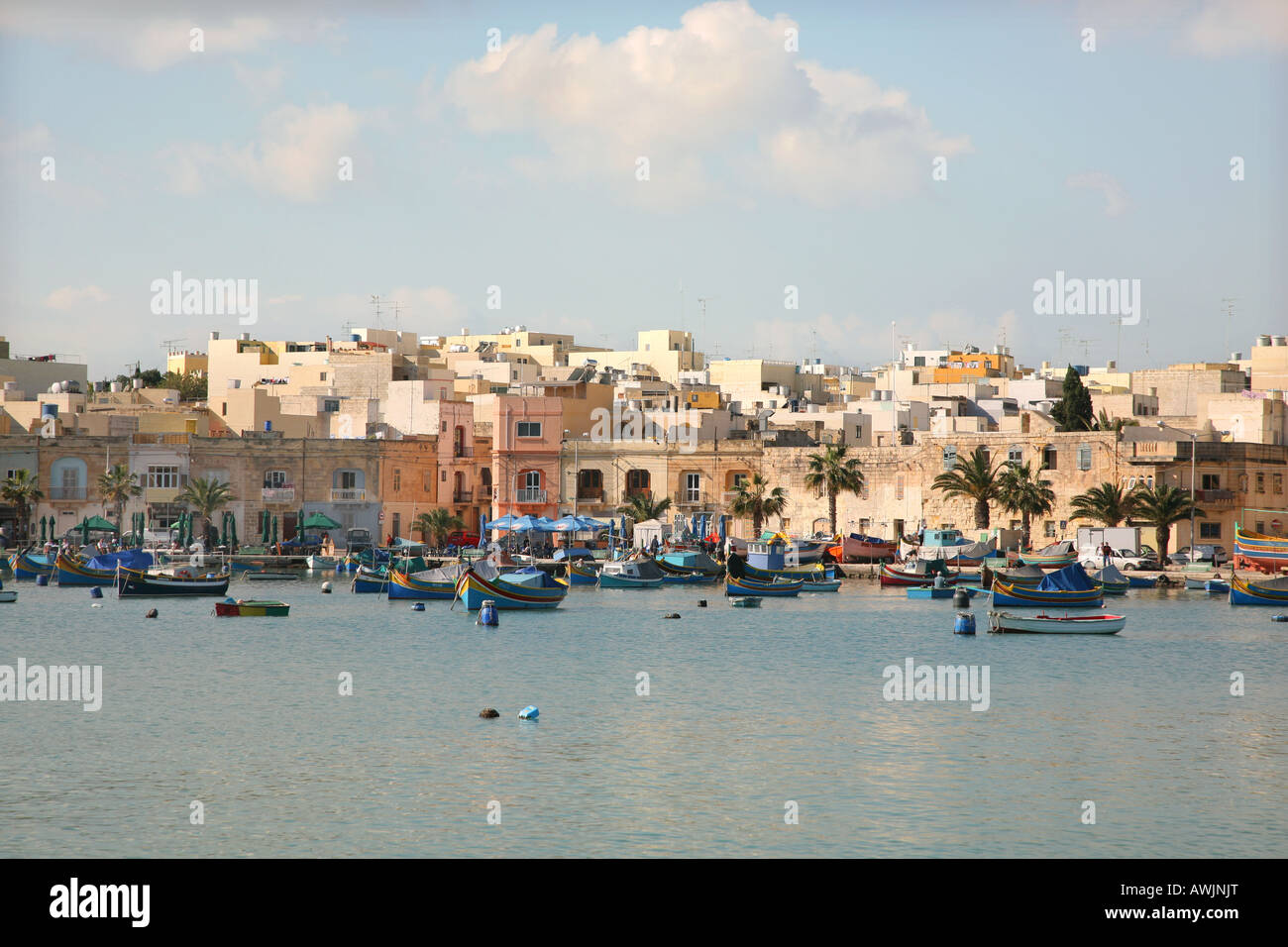 Malte Le village de pêcheurs de Marsaxlokk Banque D'Images