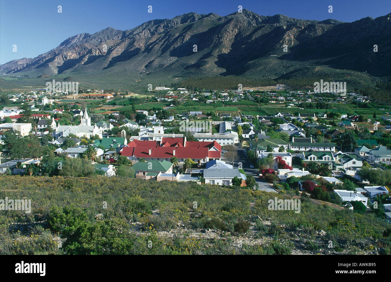 La ville le paysage, Montagu, Klein Karoo, Province de Western Cape, Afrique du Sud Banque D'Images