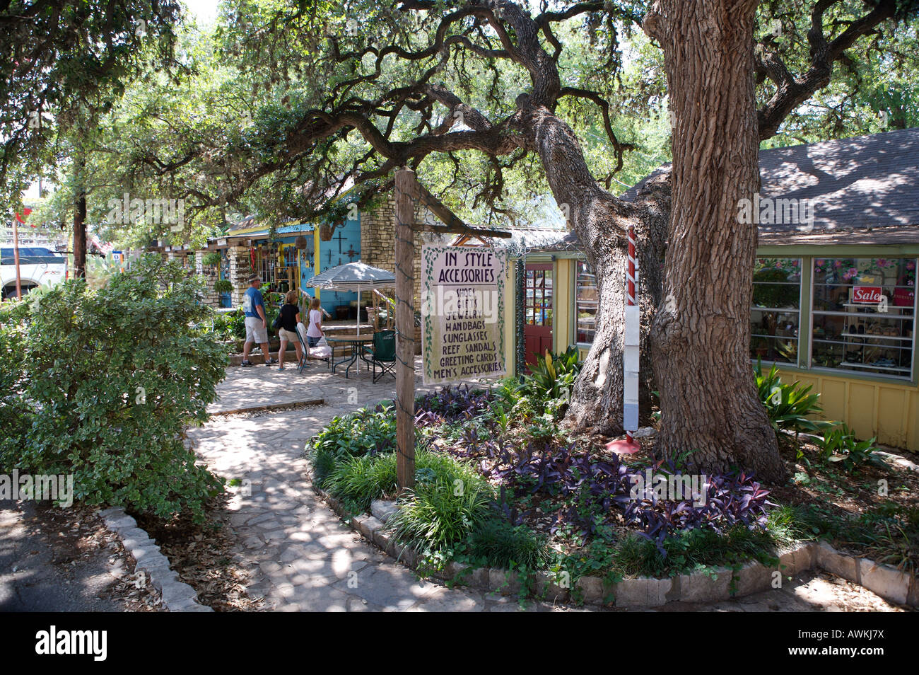 Shopping dans Wimberely au Texas Banque D'Images