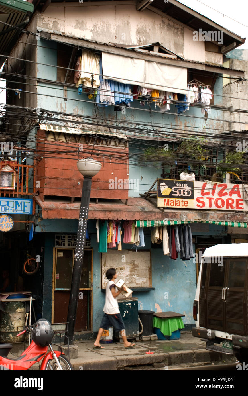 Des bidonvilles de Manille aux Philippines, le malate de scène Banque D'Images