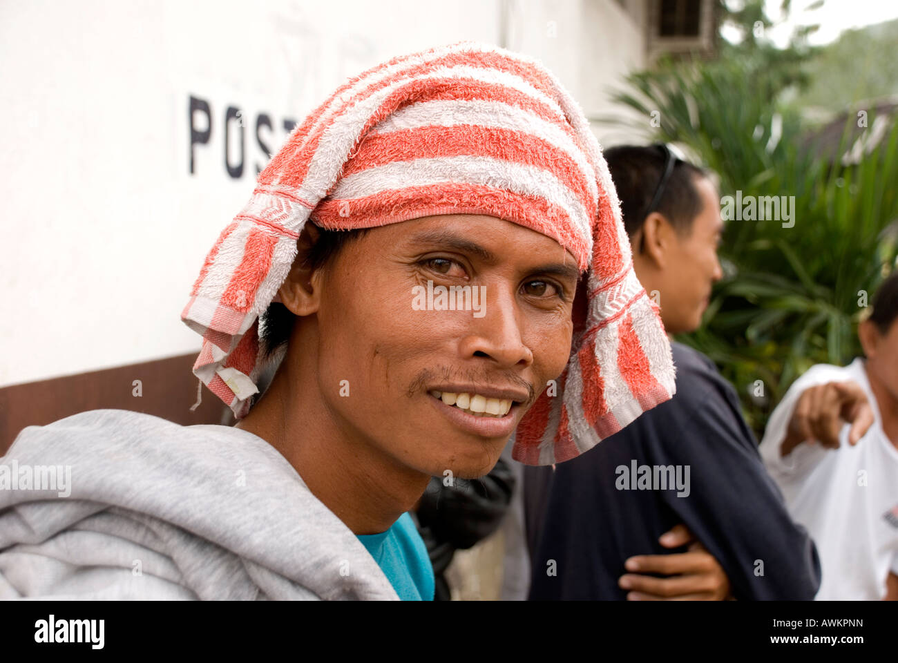 Philippines siquijor island larena ville pilote tricycle Banque D'Images