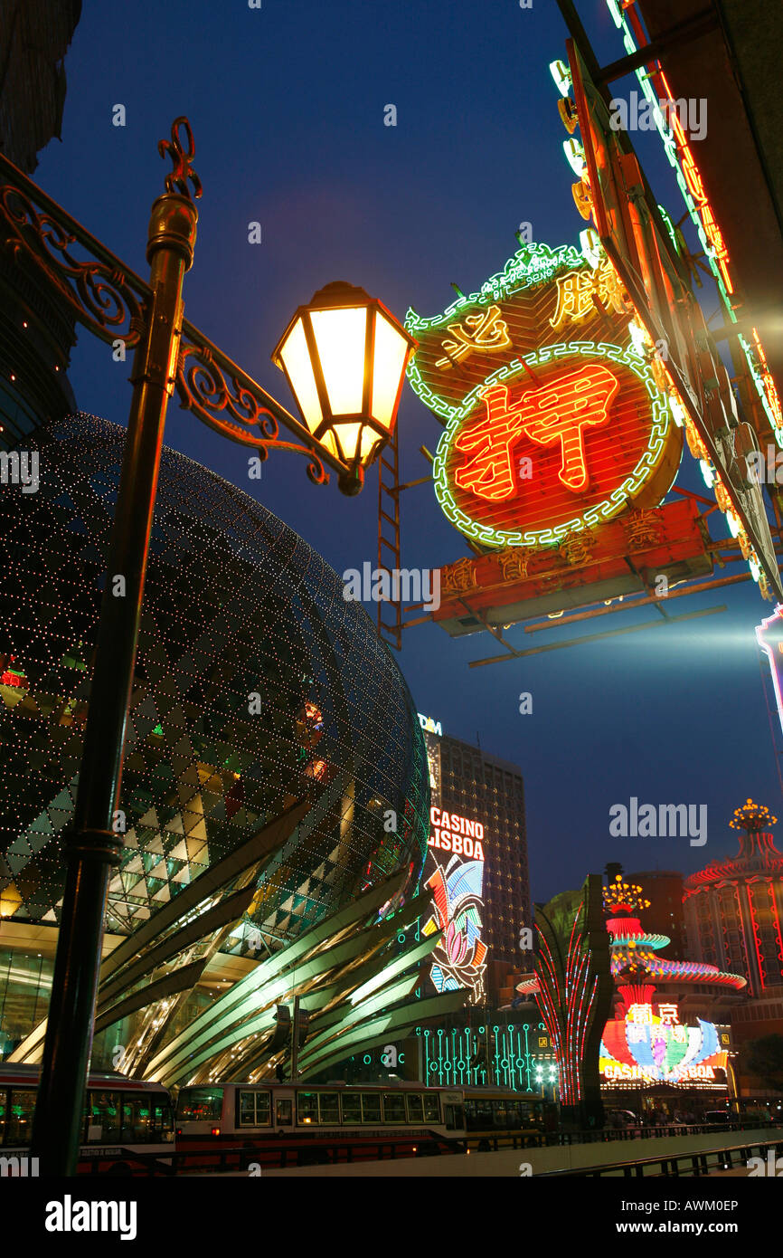 Casino de néons, Macau Banque D'Images