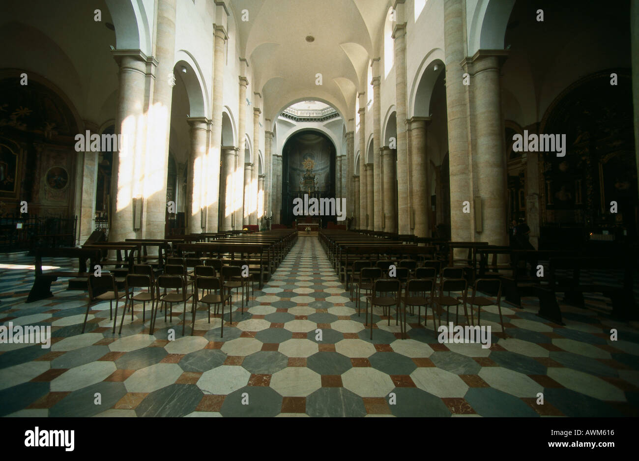 L'intérieur de cathédrale, l'église de Saint Jean Baptiste, la Piazza del Duomo, Turin, Piémont, Italie Banque D'Images