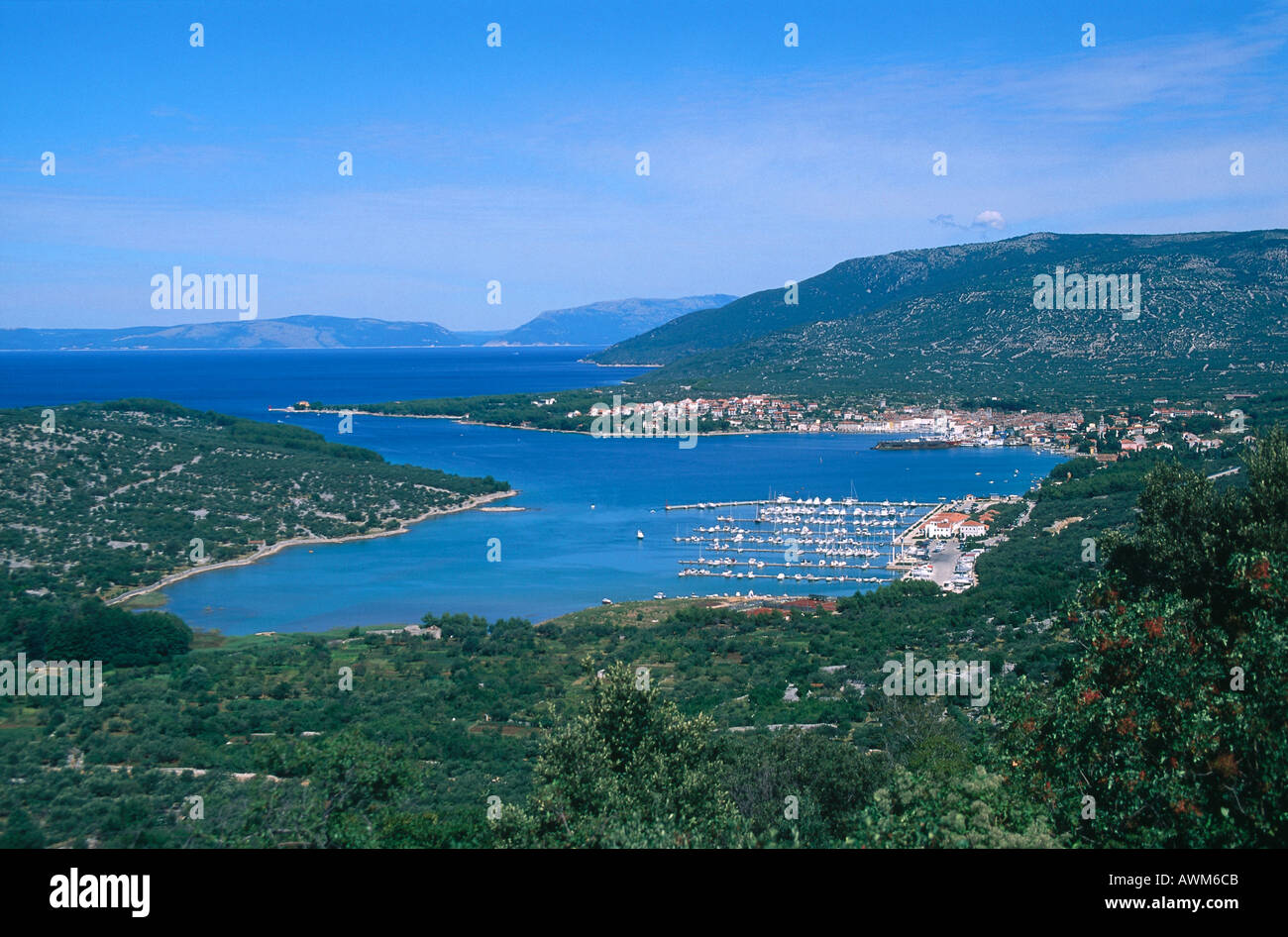 Portrait d'une marina, île de Cres, Croatie Banque D'Images