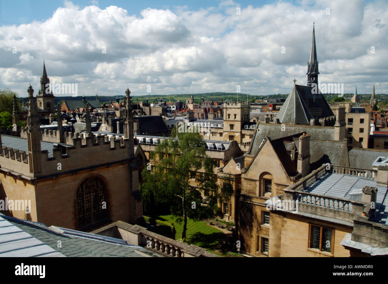 L'Exeter College d'Oxford Spires et de la Coupole Sheldonian Banque D'Images