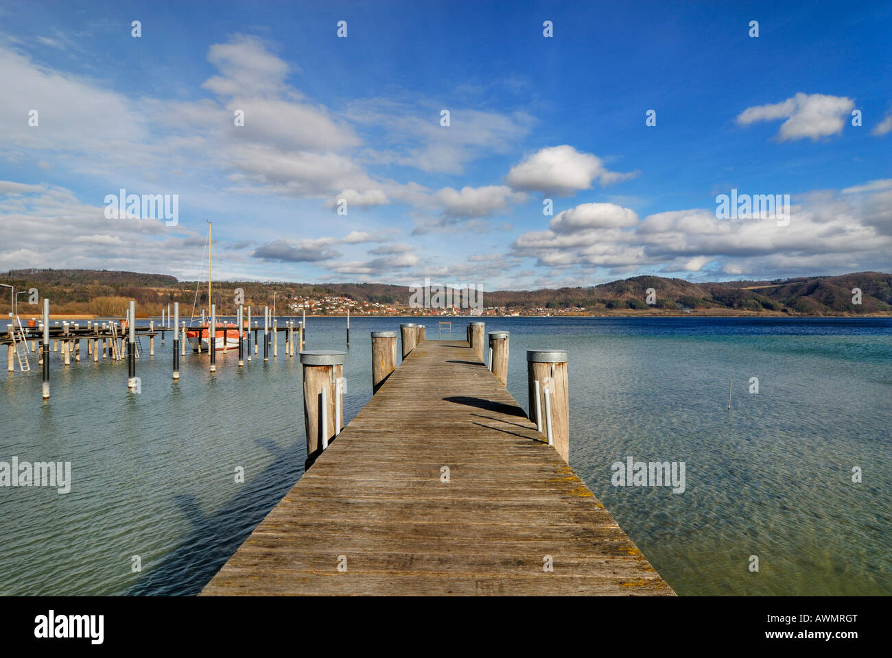 Dock, le lac de Constance, Allemagne, Bade-Wurtemberg, Bodman-Ludwigshafen, Europe Banque D'Images