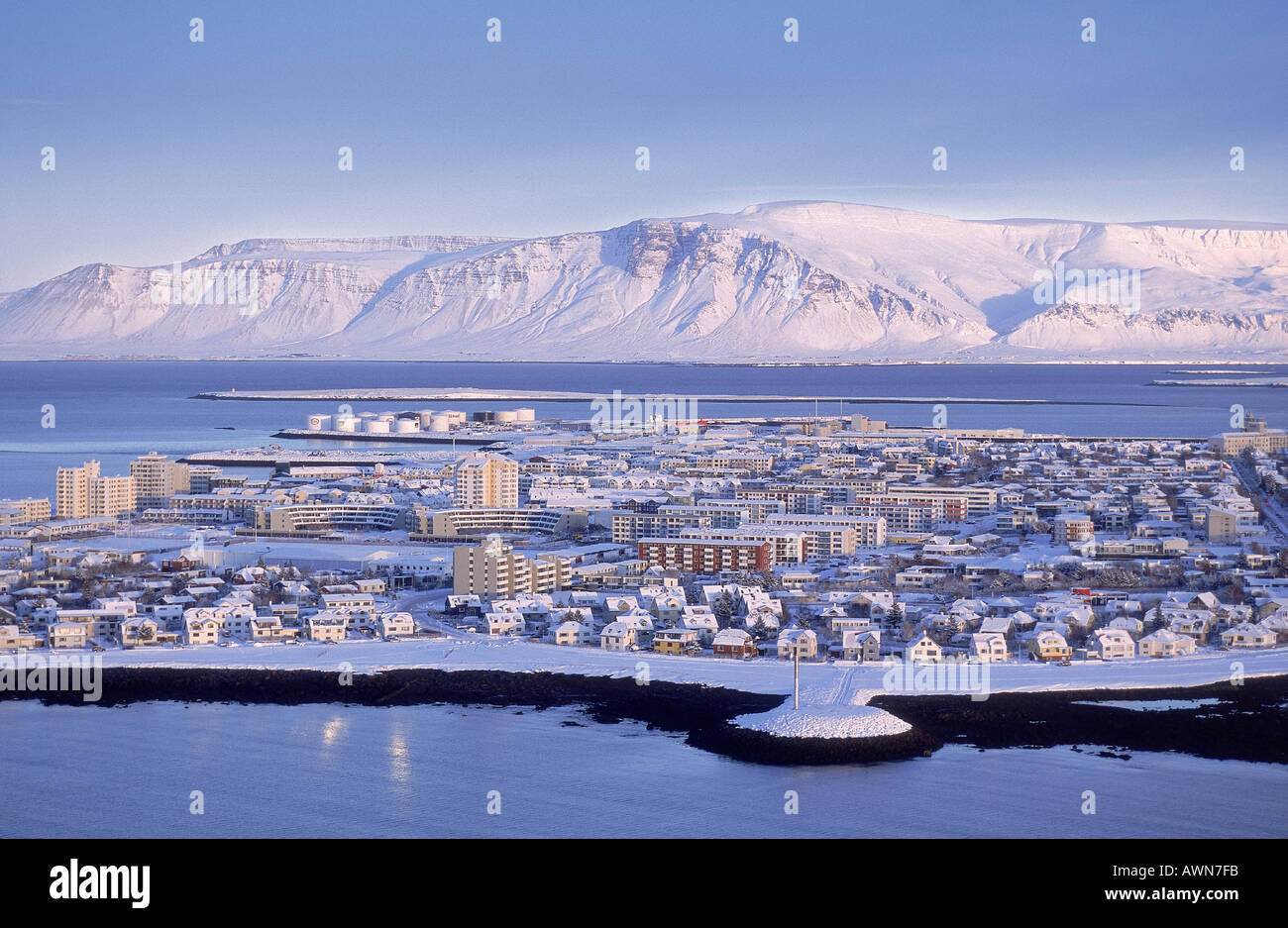 L'hiver, Reykjavik Islande Banque D'Images