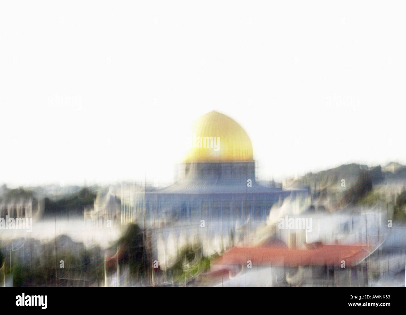 Israël, Jérusalem, Dôme du Rocher, floue. Banque D'Images