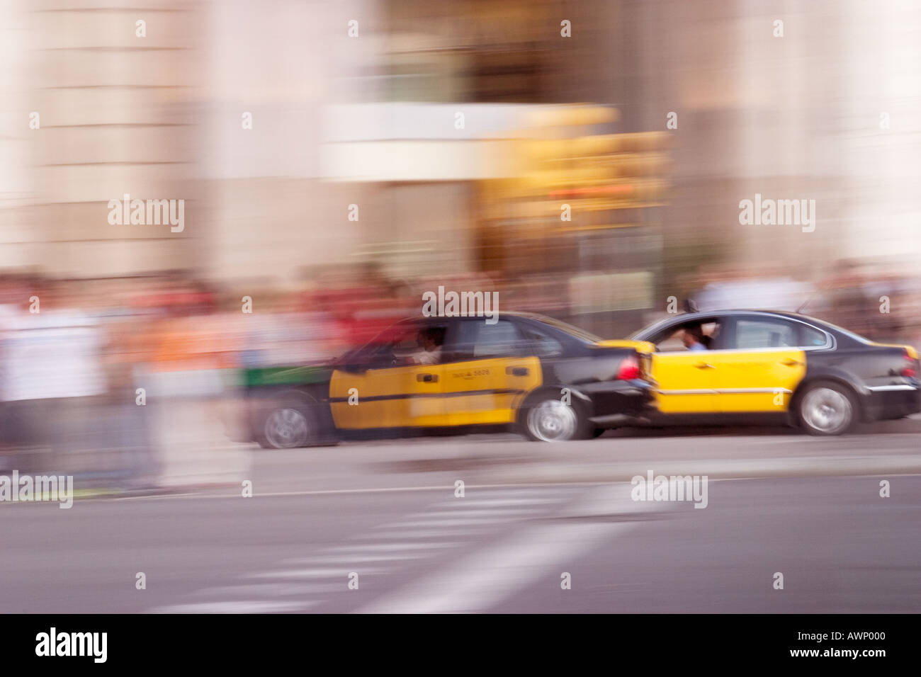 Barcelone Espagne Taxi Banque D'Images