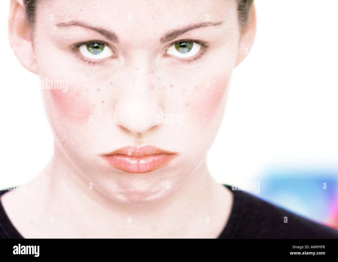 Young woman's face, maquillés, close-up, portrait Banque D'Images
