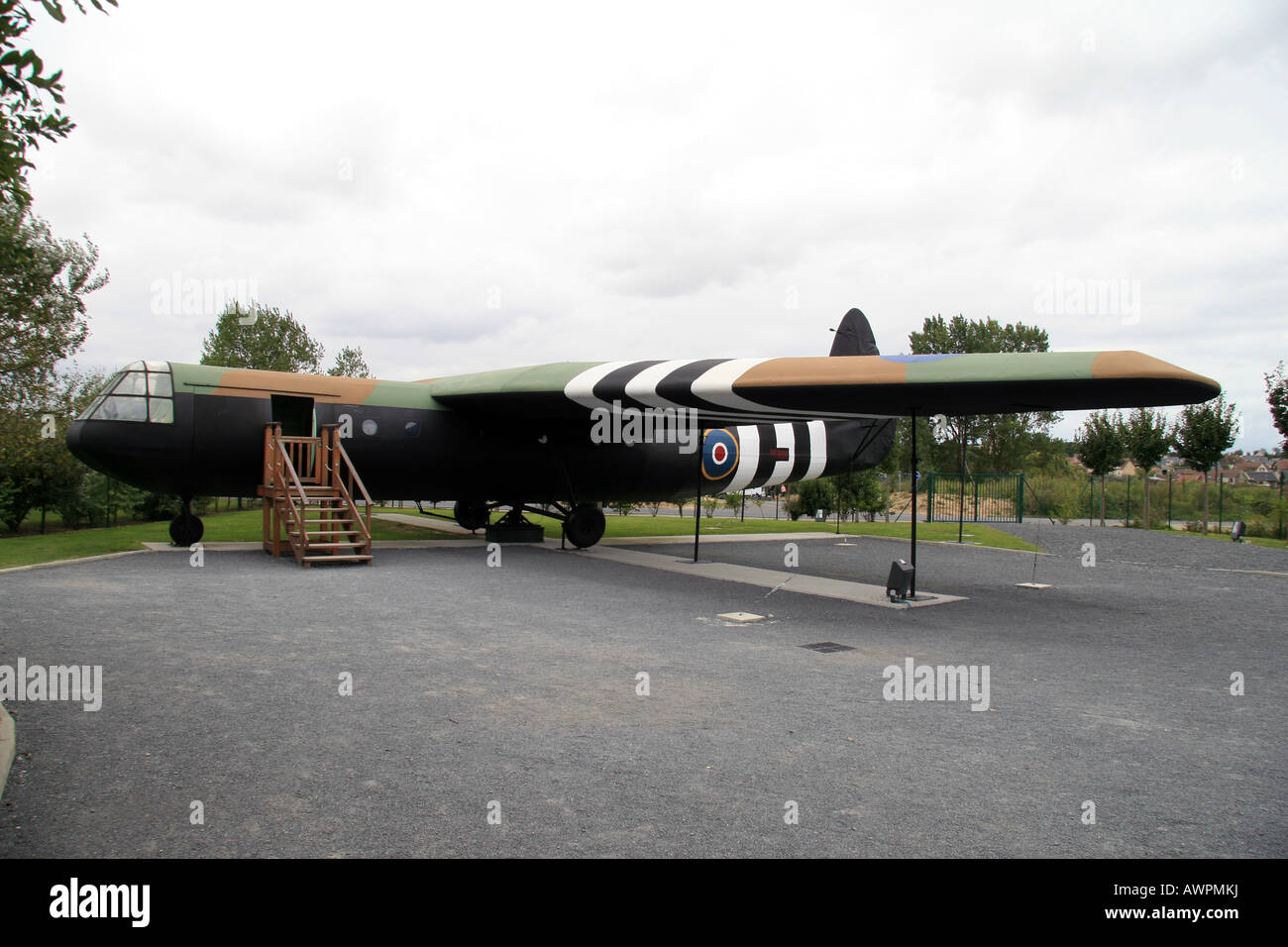 Un planeur Horsa réplique sur l'affichage à la Musée de Pegasus, Normandie. Banque D'Images