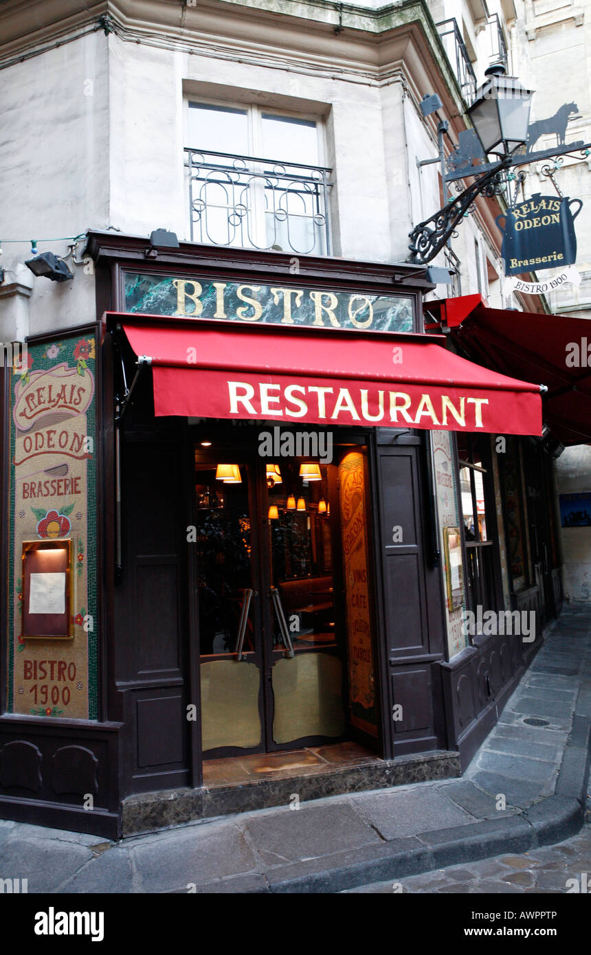 Bistro Restaurant 1900 à Place de l'Odéon, Paris, France, Europe Banque D'Images