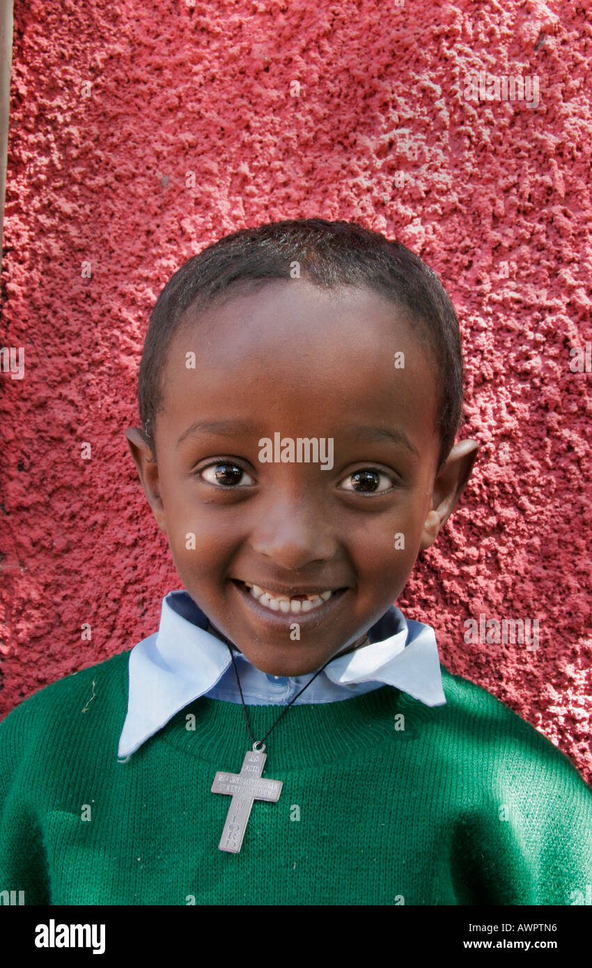 L'Éthiopie à l'enfant pré garderie école dirigée par les Sœurs du Bon Pasteur d'enfants nécessiteux Addis-abeba photo par Sean Sprague Banque D'Images