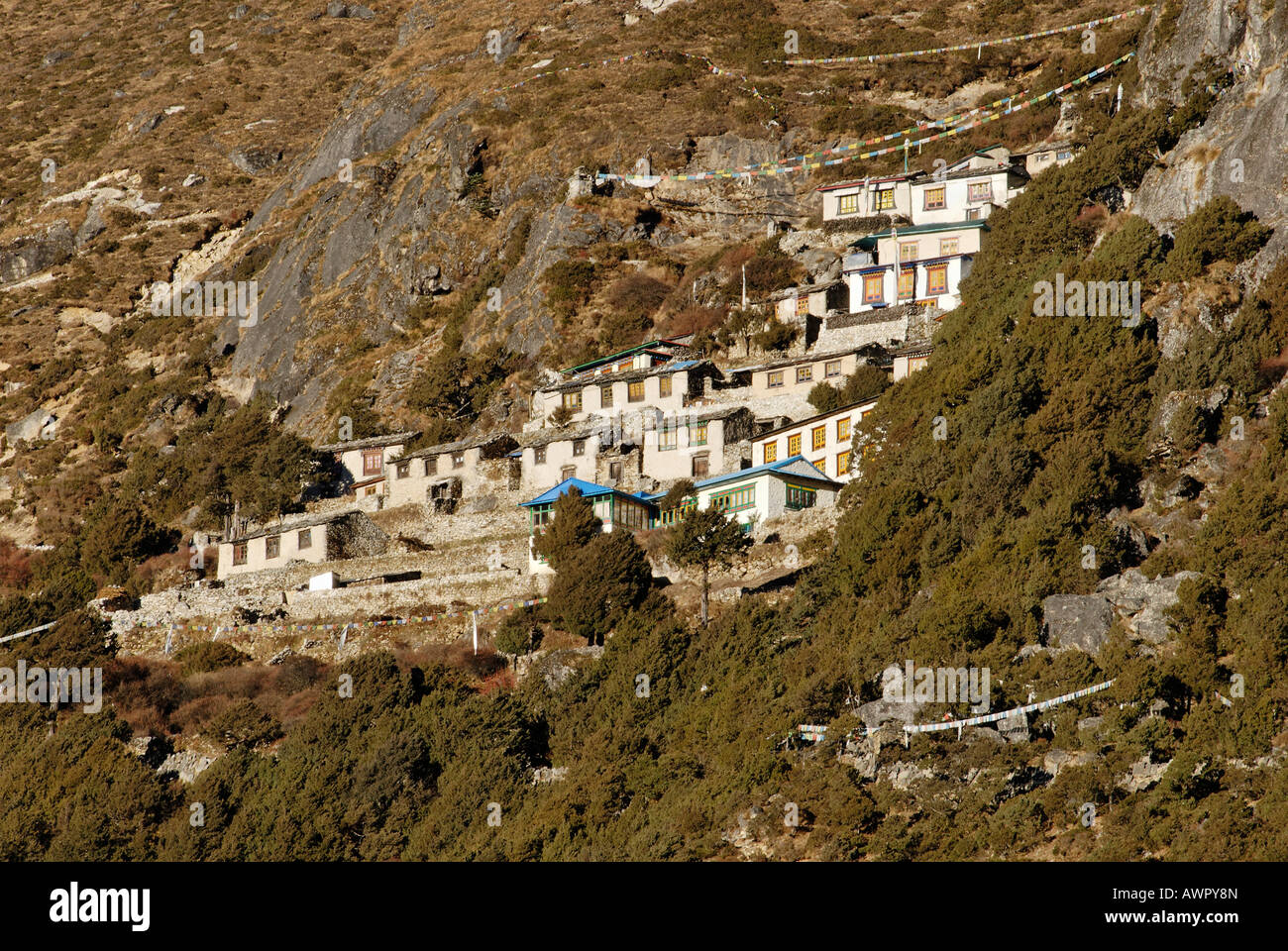 Le monastère de Thame, parc national de Sagarmatha, Khumbu Himal, Népal Banque D'Images