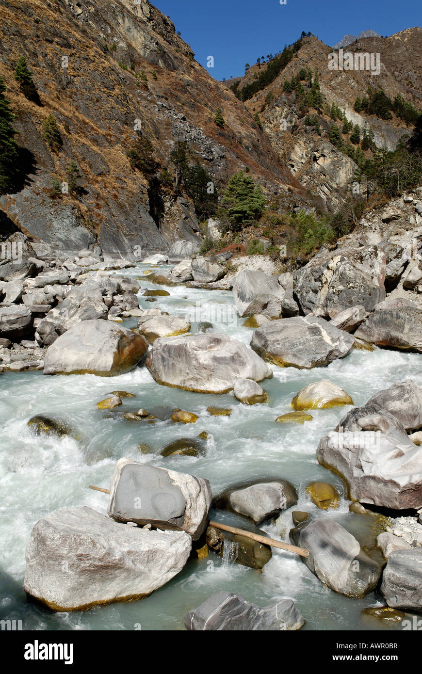 Dudh Koshi river, parc national de Sagarmatha, Khumbu, Népal Banque D'Images