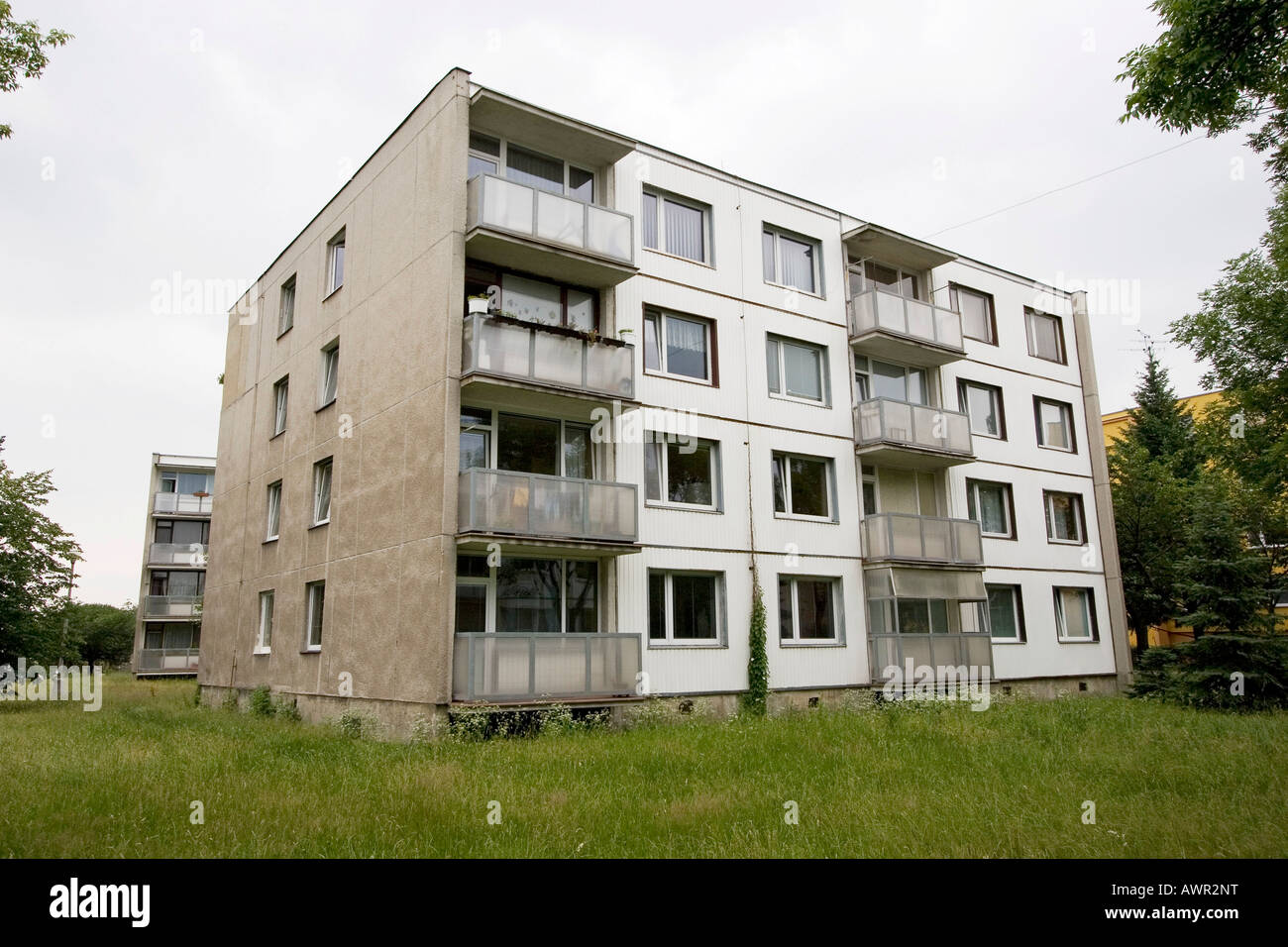 Decks préconstruits bâtiments, Chomutov, République Tchèque Banque D'Images