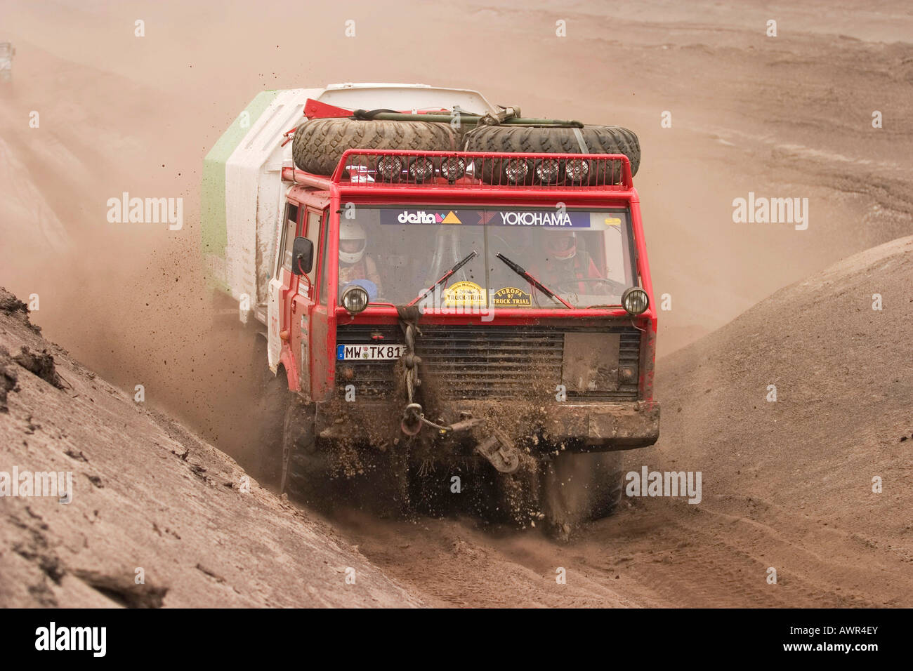 Rally 2003 rallye Berlin-Breslau, camion Tatra en action, Allemagne Banque D'Images