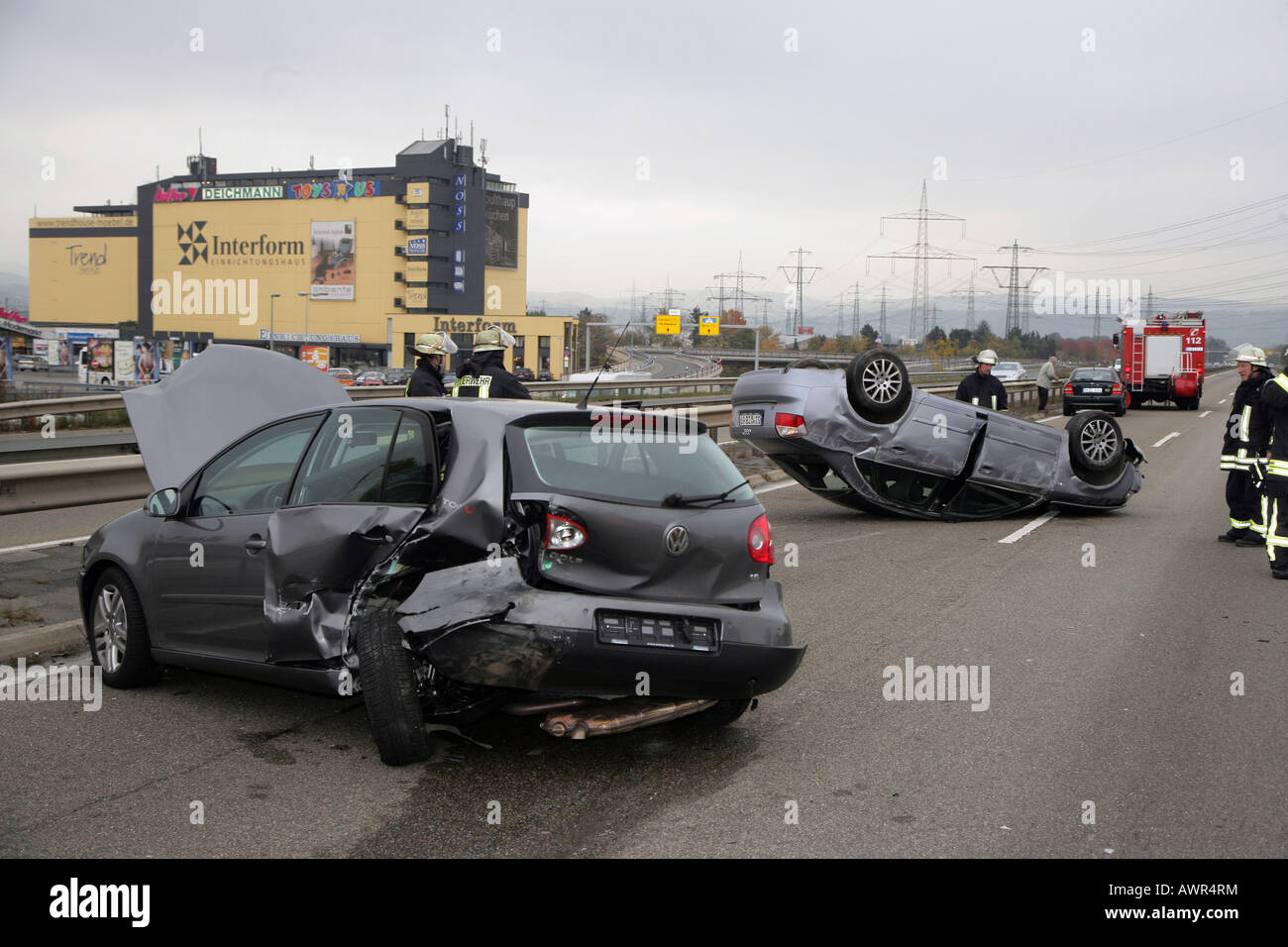 La voiture a remis au cours de la collision Banque D'Images