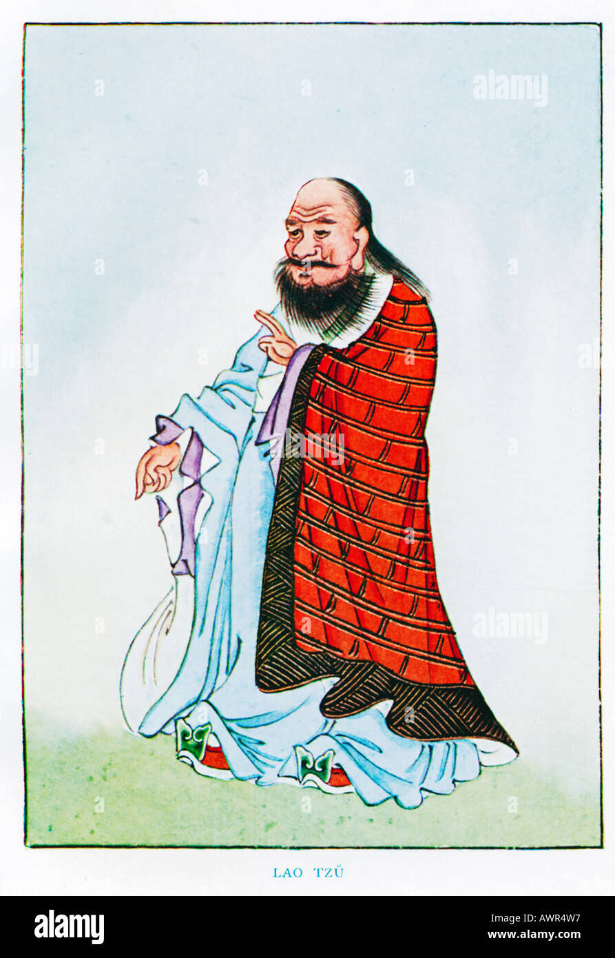 Lao Tseu 1920 illustration par un artiste chinois à partir d'un livre sur les mythes et légendes de Chine Banque D'Images