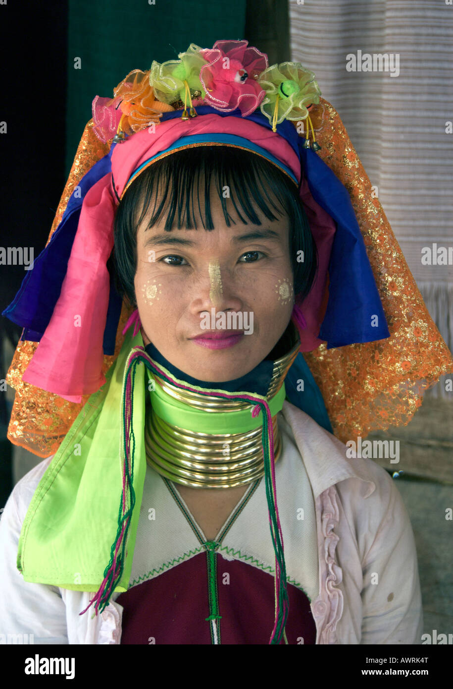 Long cou Karen hill tribe girl Ban Huay Mae Hong Son, province du nord de la Thaïlande Banque D'Images