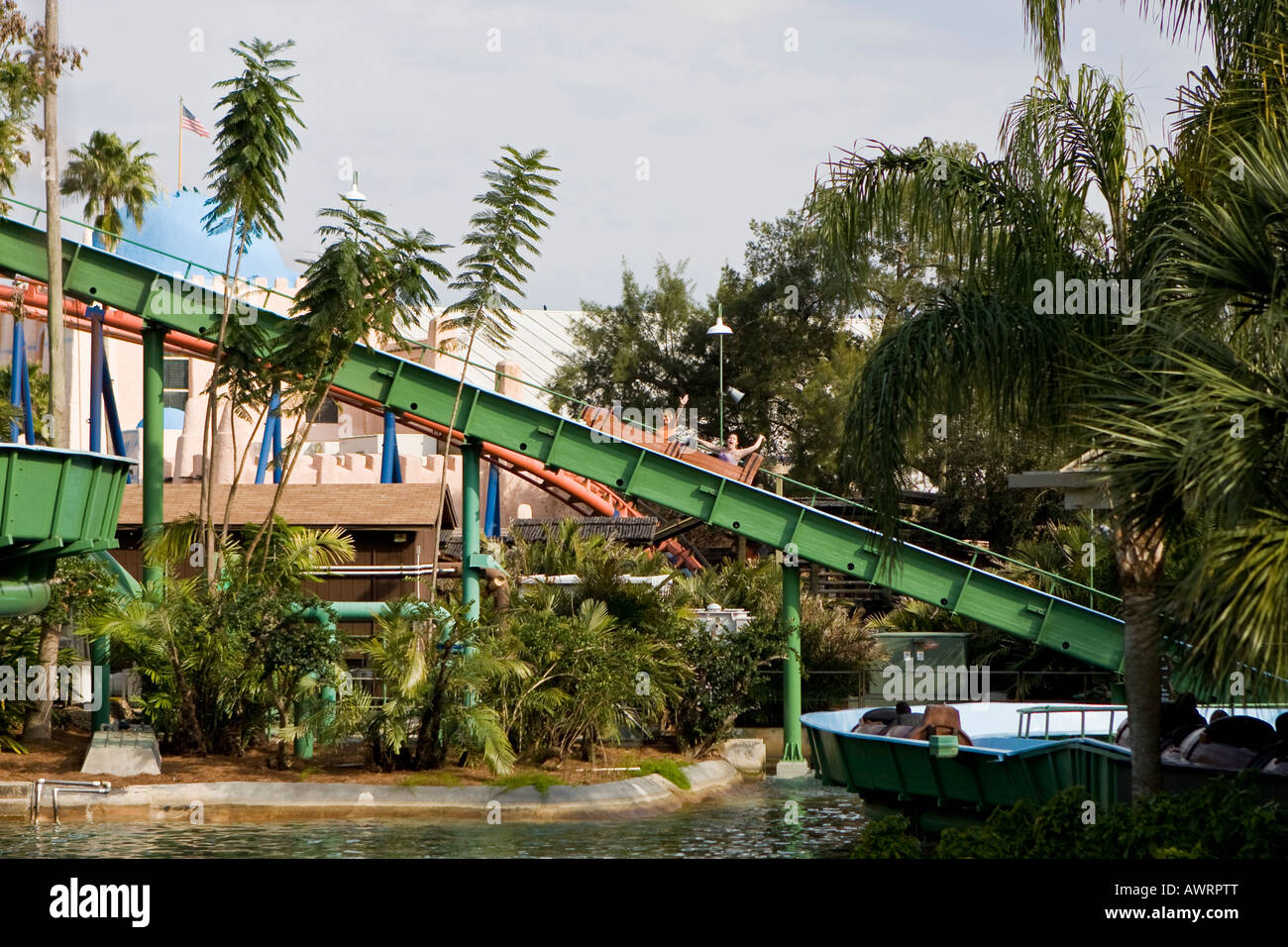 Log Flume Ride at Busch Gardens Florida USA Banque D'Images