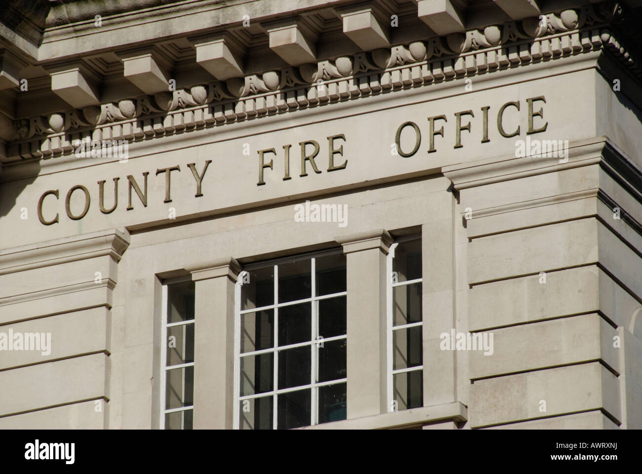 Close up de l'ancien comté Fire Bureau à Piccadilly Circus London England Banque D'Images