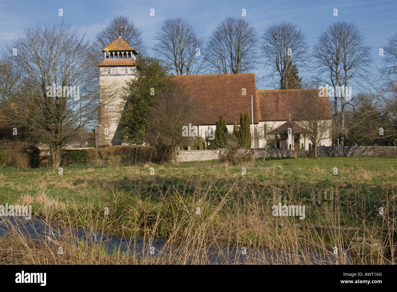 L'église St Andrews Meonstoke Corhampton Hampshire Banque D'Images