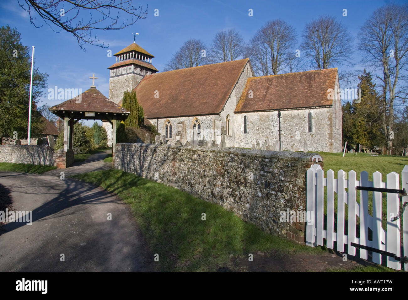 L'église St Andrews Meonstoke Corhampton Hampshire Banque D'Images