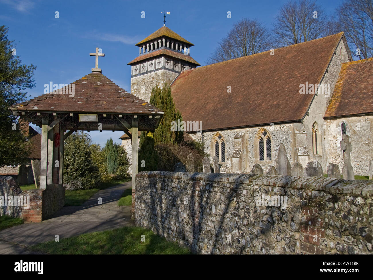 L'église St Andrews Meonstoke Corhampton Hampshire Banque D'Images