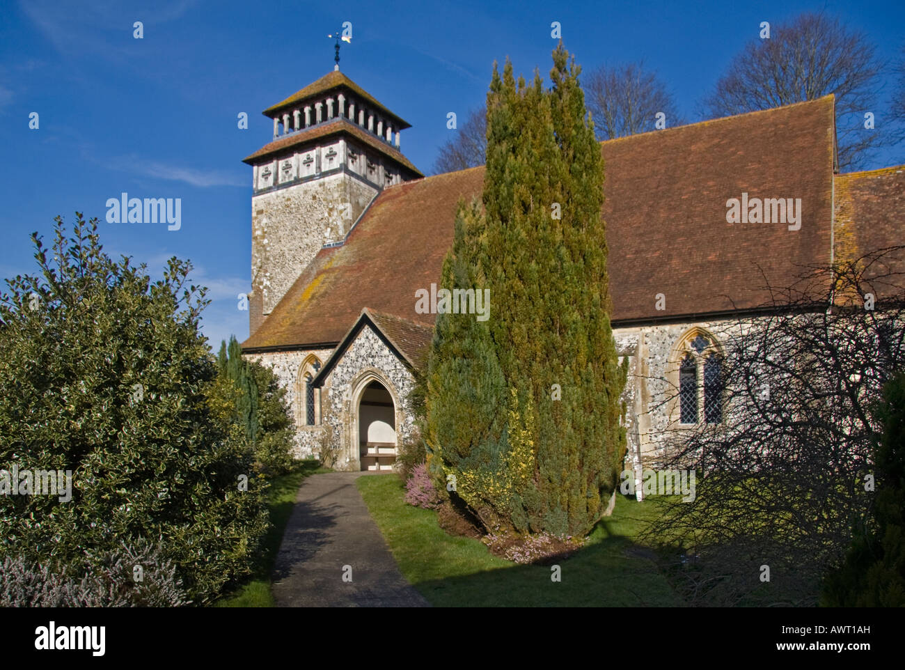 L'église St Andrews Meonstoke Corhampton Hampshire Banque D'Images