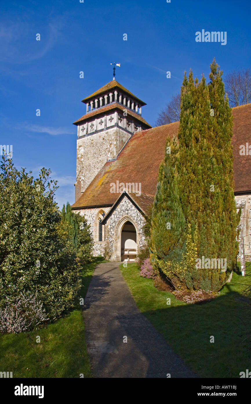 L'église St Andrews Meonstoke Corhampton Hampshire Banque D'Images