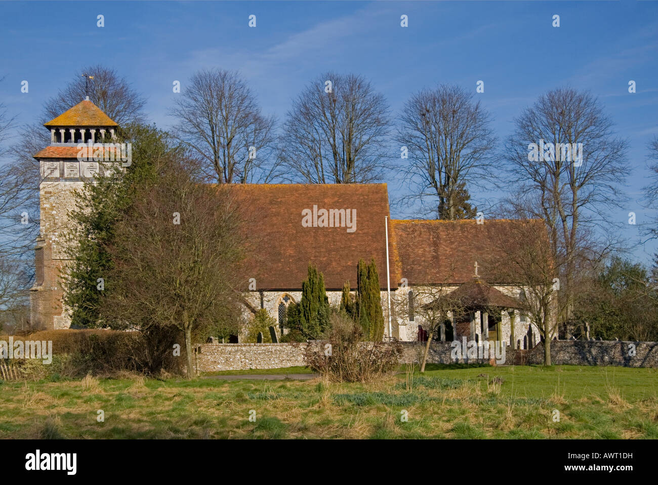L'église St Andrews Meonstoke Corhampton Hampshire Banque D'Images