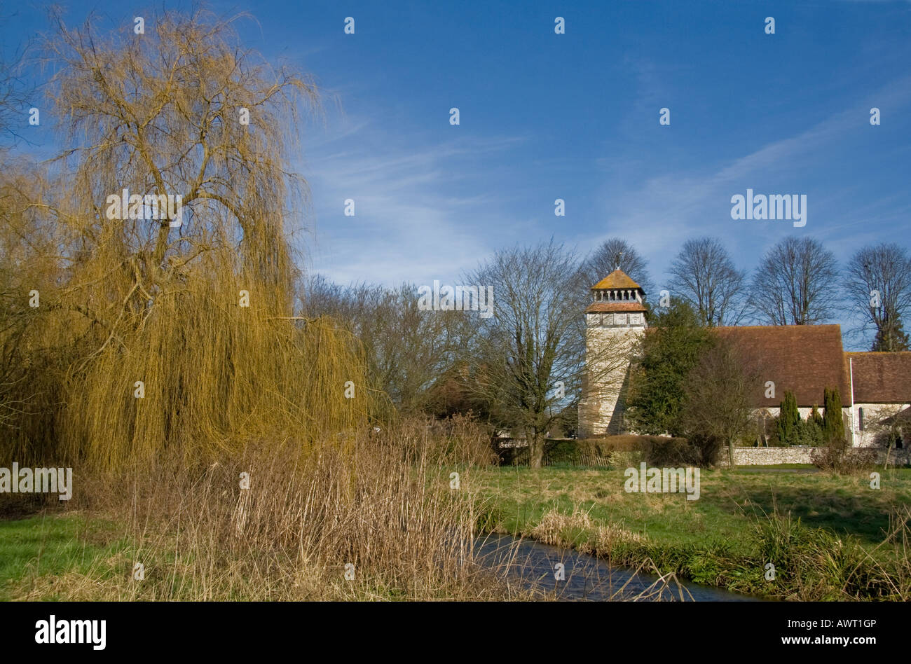 L'église St Andrews Meonstoke Corhampton Hampshire Banque D'Images