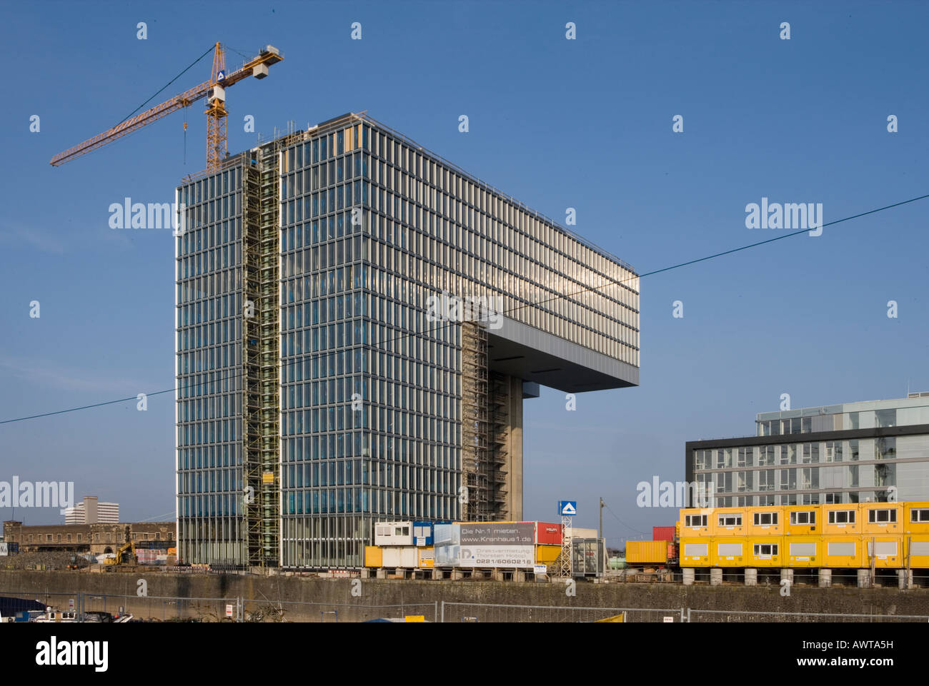 Rheinauhafen Koeln Baustelle construction Cologne port yacht site de stockage supplémentaires ville Banque D'Images