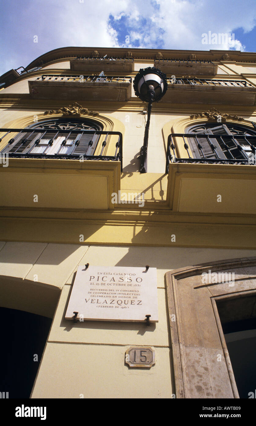 Malaga, Espagne Lieu de naissance de Pablo Ruiz Picasso Banque D'Images
