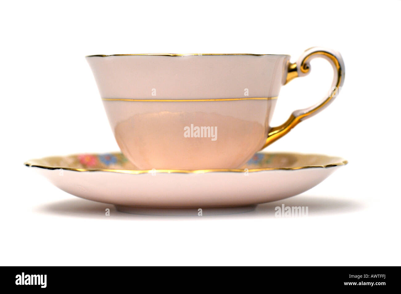 Anglais fine porcelaine porcelaine céramique anglaise café thé tasse soucoupe par utilisation éditoriale Toscane seulement Banque D'Images