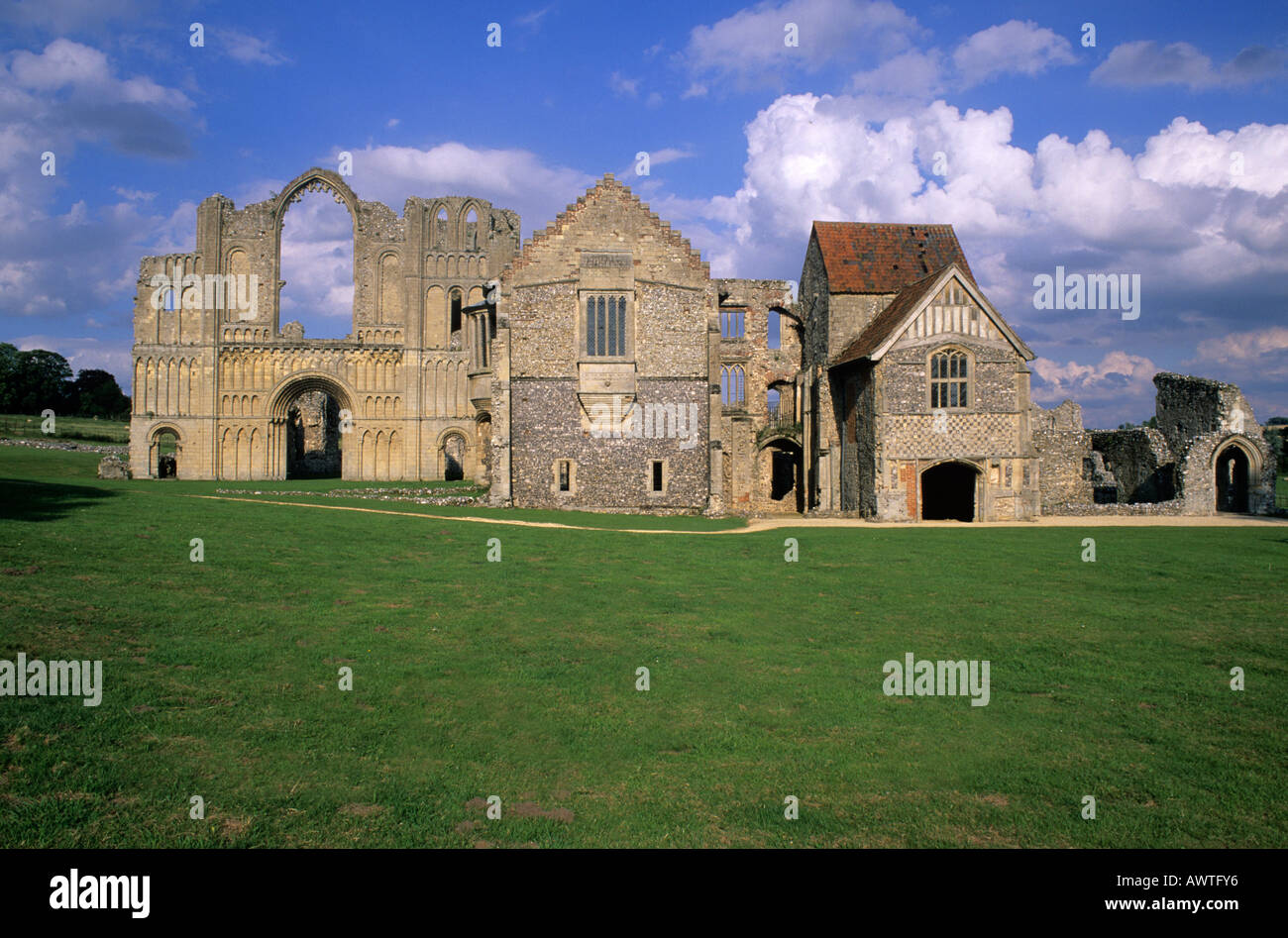 Castle Acre Prieuré, Norfolk, East Anglia, Angleterre, Royaume-Uni, l'architecture médiévale, l'ordre clunisien, monastère, historique, patrimoine, ruines Banque D'Images