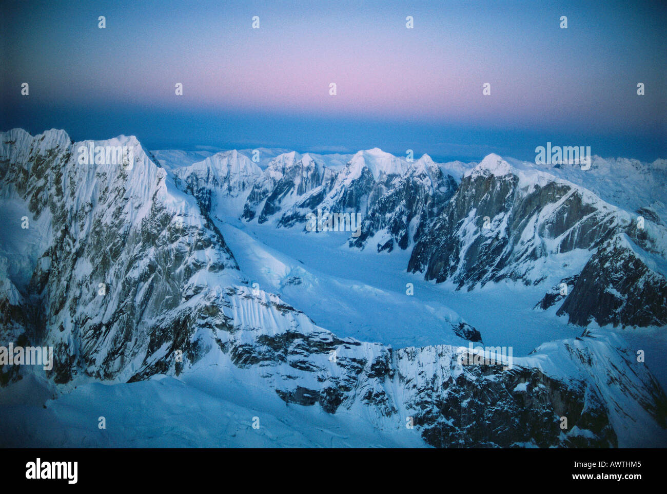 Vue aérienne de Ruth Gorge Parc National Denali Alaska United States Banque D'Images