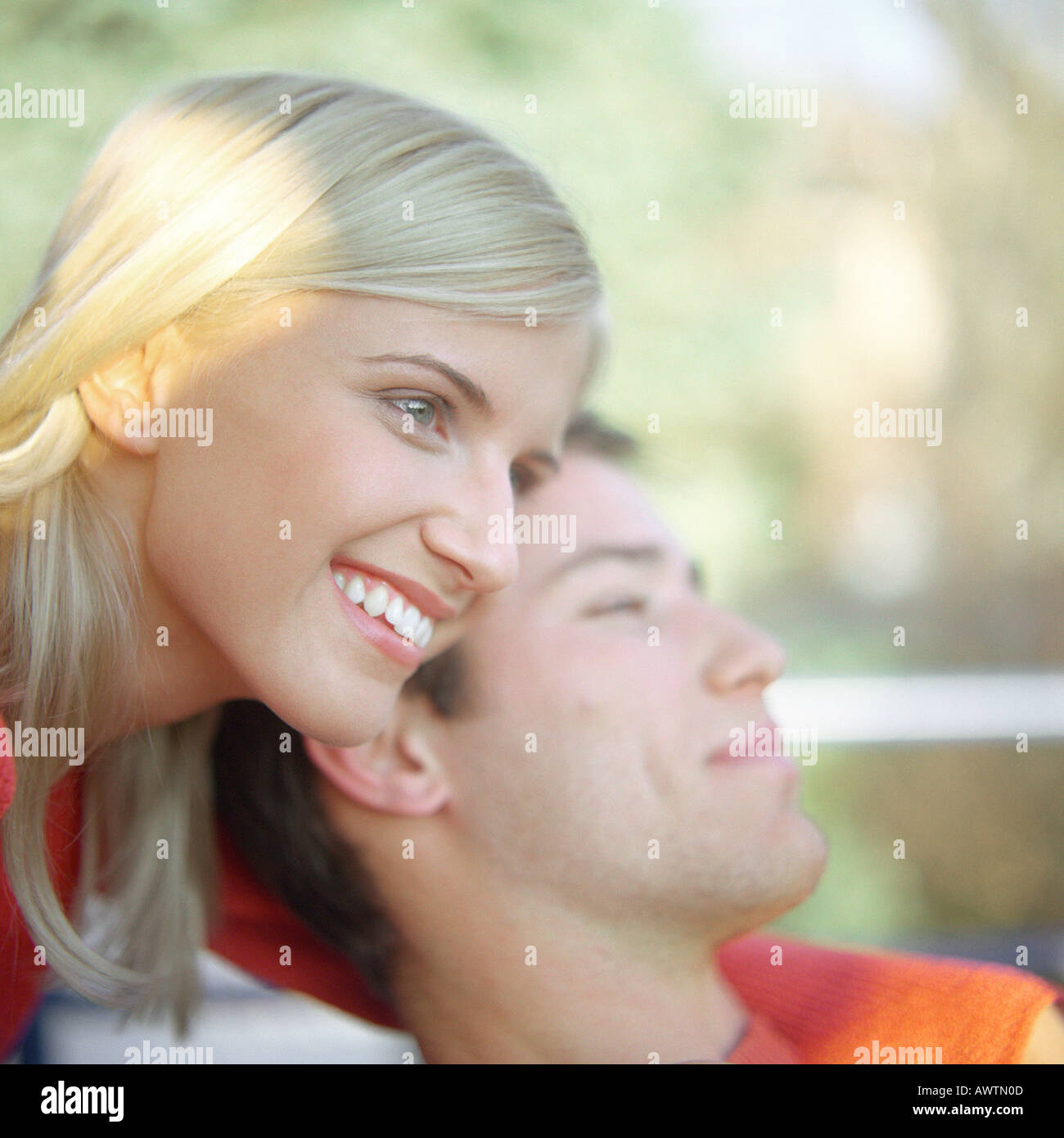 Couple smiling, portrait Banque D'Images