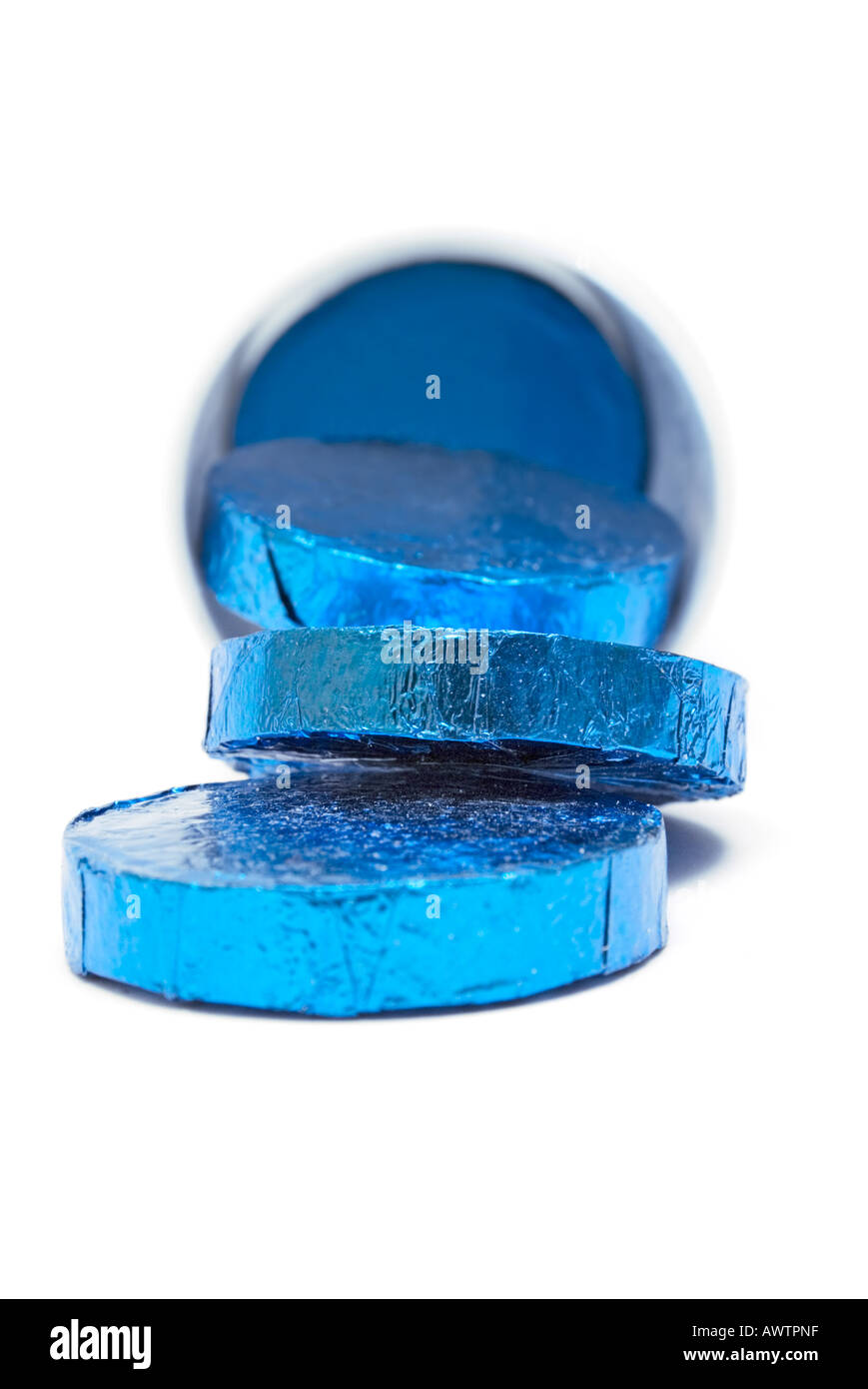 Tube de comprimés enveloppés (Vue de face) Fermer Banque D'Images