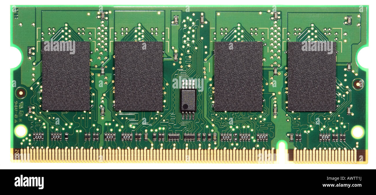 Puce de mémoire pour un ordinateur portable. Banque D'Images