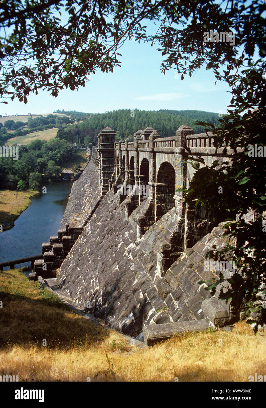 Barrage à la tête du lac Vyrnwy Wales Banque D'Images