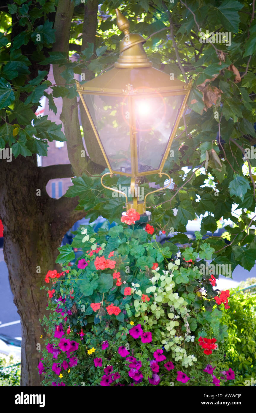 Lampadaire à gaz dans le Worcestershire Malvern Banque D'Images