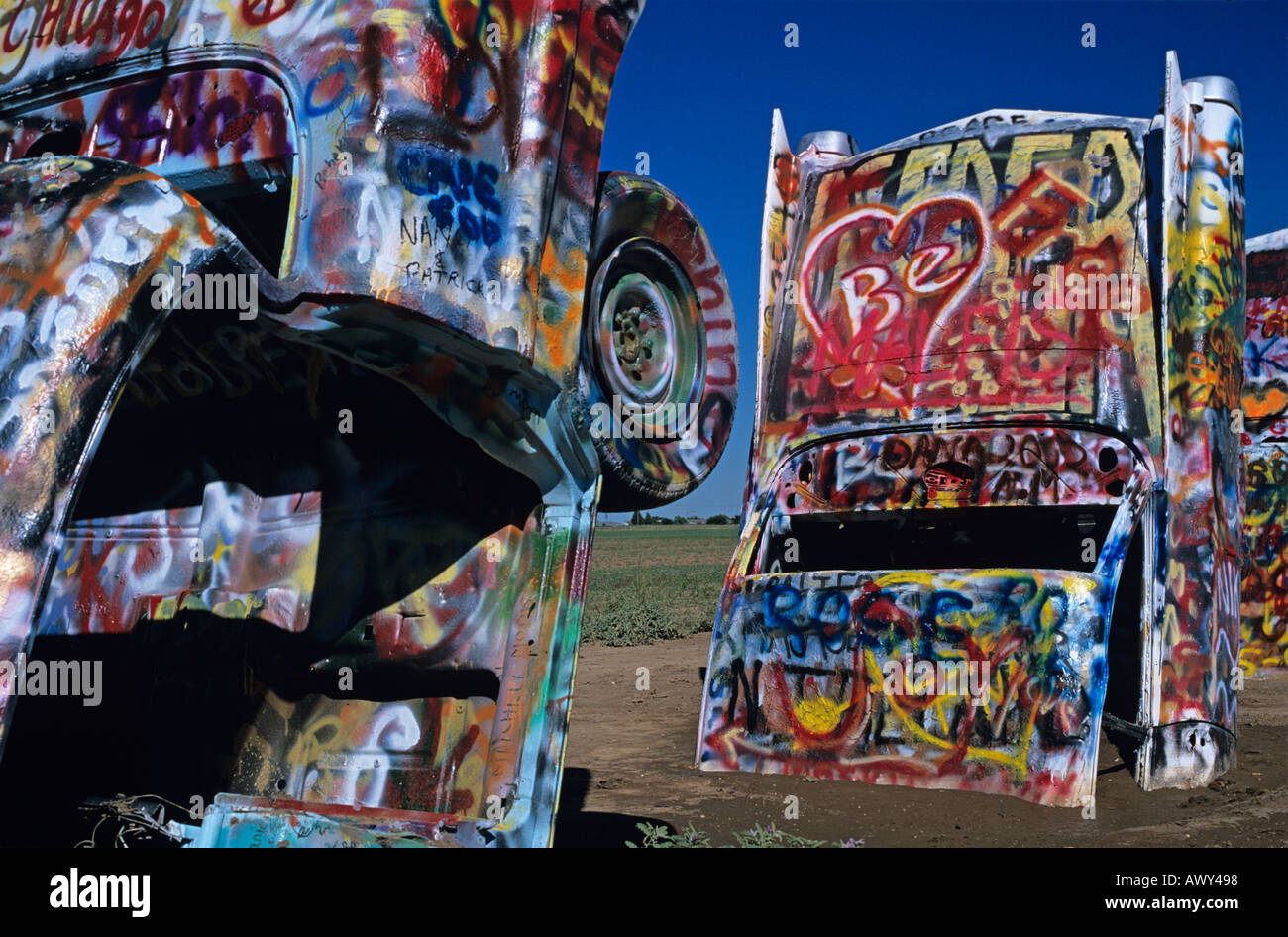 Le Cadillac Ranch Amarillo Texas US USA United States of America Banque D'Images