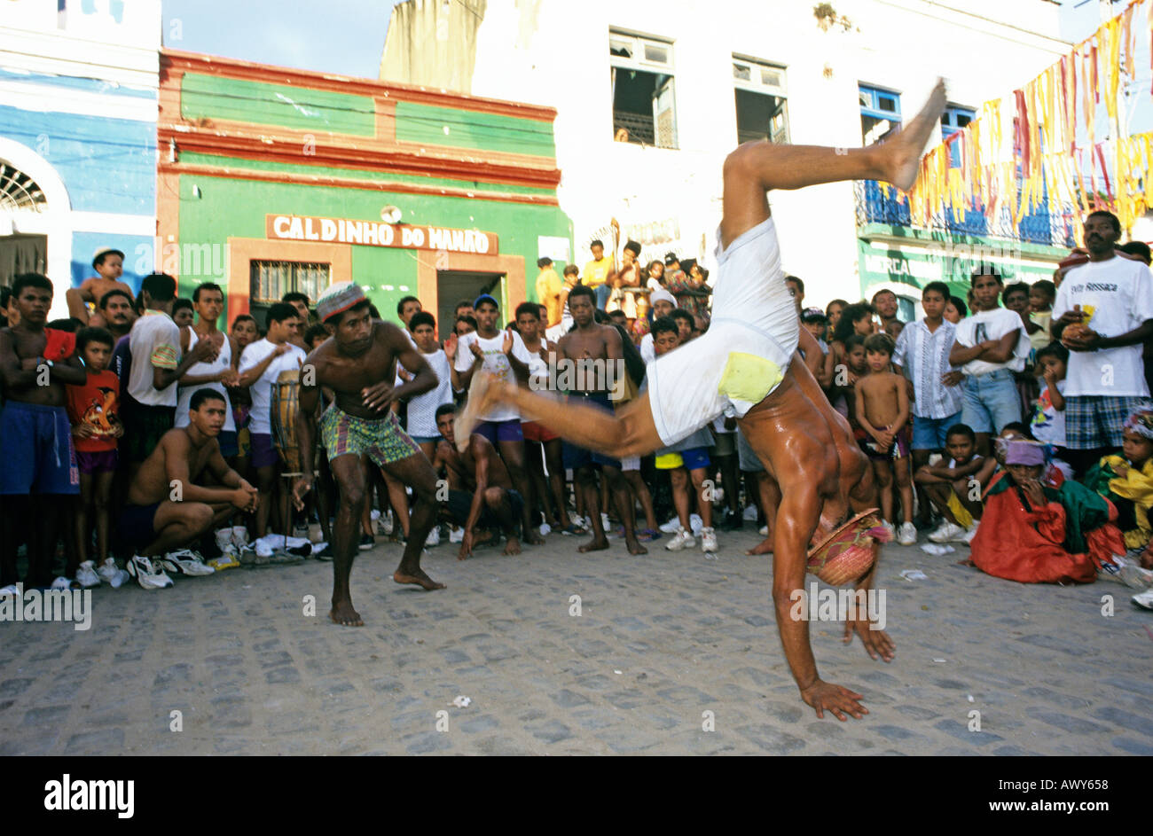 La Capoeira sur Street Olinda Brésil Banque D'Images