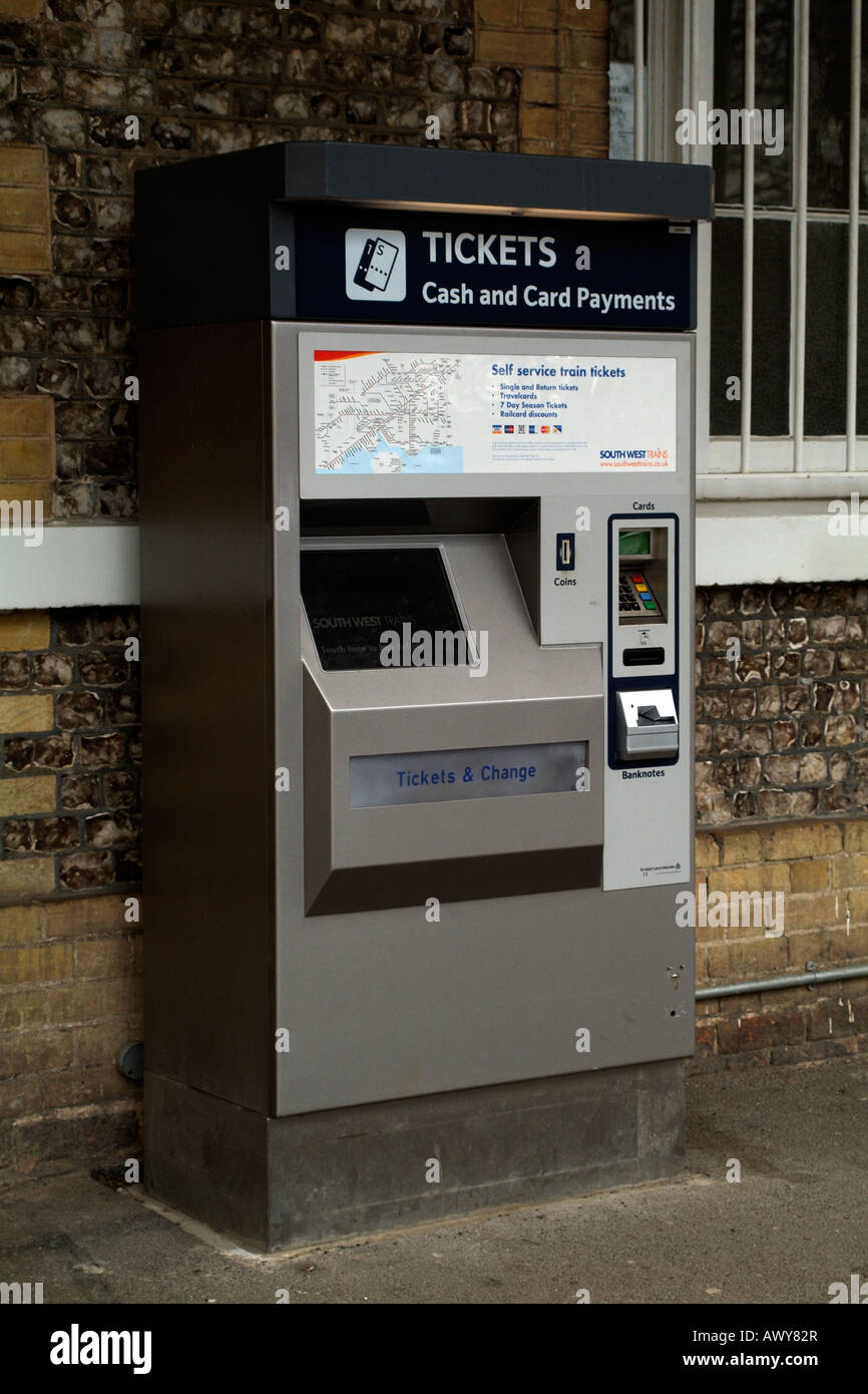 South West Trains Fer Libre Service distributeur automatique de billets Banque D'Images