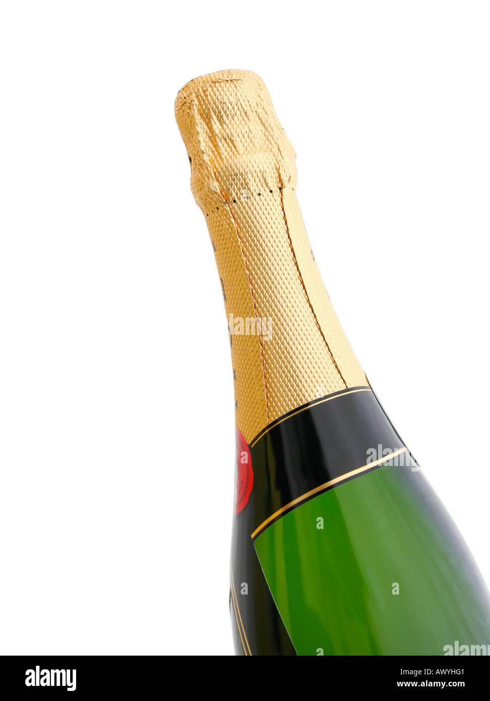 Bouteille de champagne isolé sur fond blanc Banque D'Images